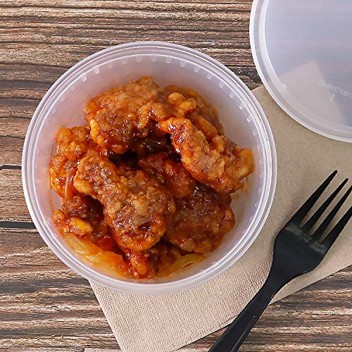 Karat [24oz - 240 ct] Clear PP Injection Molded Round Deli Containers with Lids (FP-IMDC24-PP - color: Clear, size: 24oz