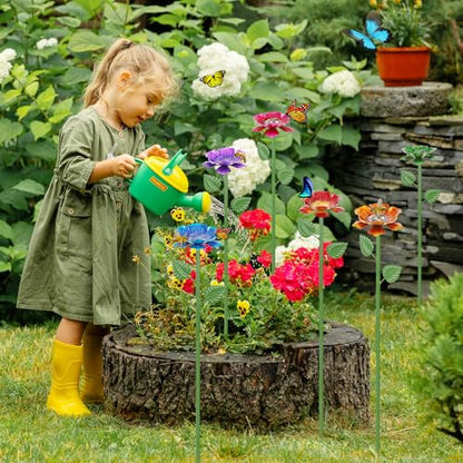 6 Pack Bee Watering Station - Flowers Butterfly Feeder, Bee Water Feeders for Outside, Metal Garden Decor, Bee Baths for Garden Yard Patio - size: New-flower 6-Pack