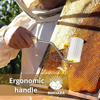 SunVara Honey Uncapping Needle Roller Honey Extractor Equipment, Honey Spinner Extractor Honey Uncapping Roller for Beekeepers Needle Recapping Honey Uncapping Tool Beekeeping Honey Decapping Tool