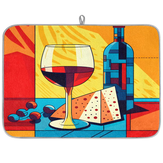 Dish Mat Drying Kitchen Mat Cheese Wine Dish Drying Mat Dish Draining Super Absorbent Drying Mat Reversible Washable Reusable Coffee Mat 18x24" - size: 24" x 18"
