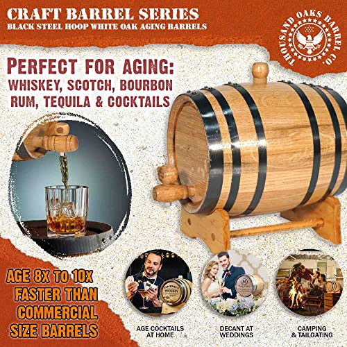 5 Gallon Oak Aging Barrel with Stand, Bung and Spigot - Wooden Whiskey Barrel Wine Barrel (20 Liter) - For The Home Brewer, Distiller, Wine Maker and Cocktail Aging Bartender - size: 20 Liter