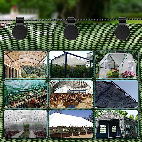 20 Pieces Shade Cloth Plastic Clips Heavy Duty Lock Grips, Round Plastic Black Clips Sunshade Net Fixing Clip Fix Clamp, Shade Fabric Clips for Bird Netting, Greenhouse Outdoor Garden Netting - style: 20PCS