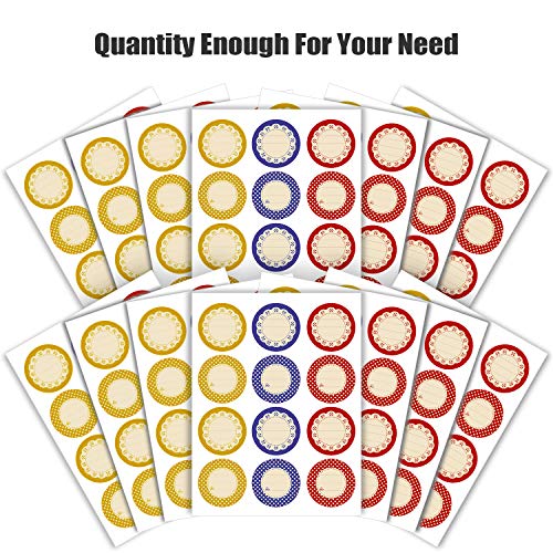 Outus 240 Pieces Canning Labels for Mason Jars 2 Inch Round Shaped Stickers Jar Lid Sticker Multicolor Meal Label for Back to School Supplies Home Glass Bottle Canned Kitchen Organization