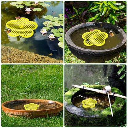 4PCS Bee Watering Station for Garden, 8.66 Inch Flower Floating Bee Island | EVA Foam Butterfly Bee Water Feeder, Floating Bee Waterer Station, Bee Hydration for Bird Bath, Pond, Patio, Outdoor Garden