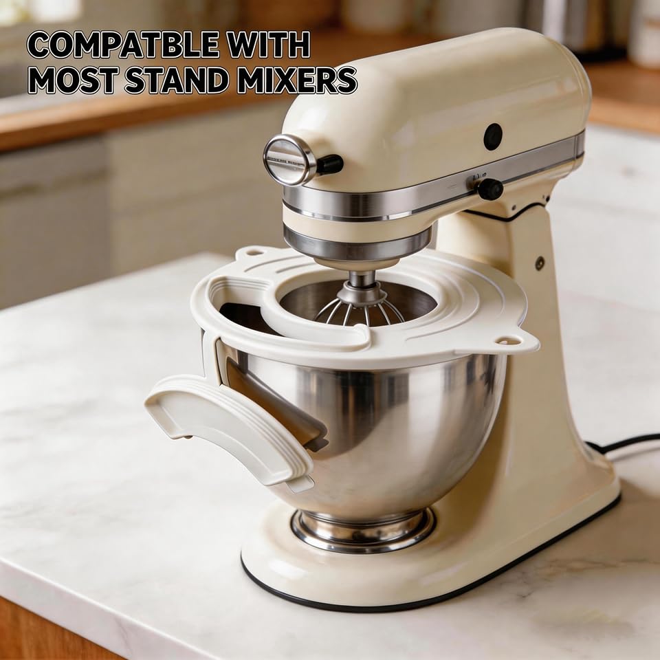 3PC Silicone Flour Funnel for Kitchen Aid Mixer Kitchen Aid Bowl Covers Mixer Bowl Cover,Kitchen Aid Bowl Cover Prevents Food from Spilling Over,Funnel for Kitchen Aid Mixer Foldable Wide Mouth Design - color: 3Pack