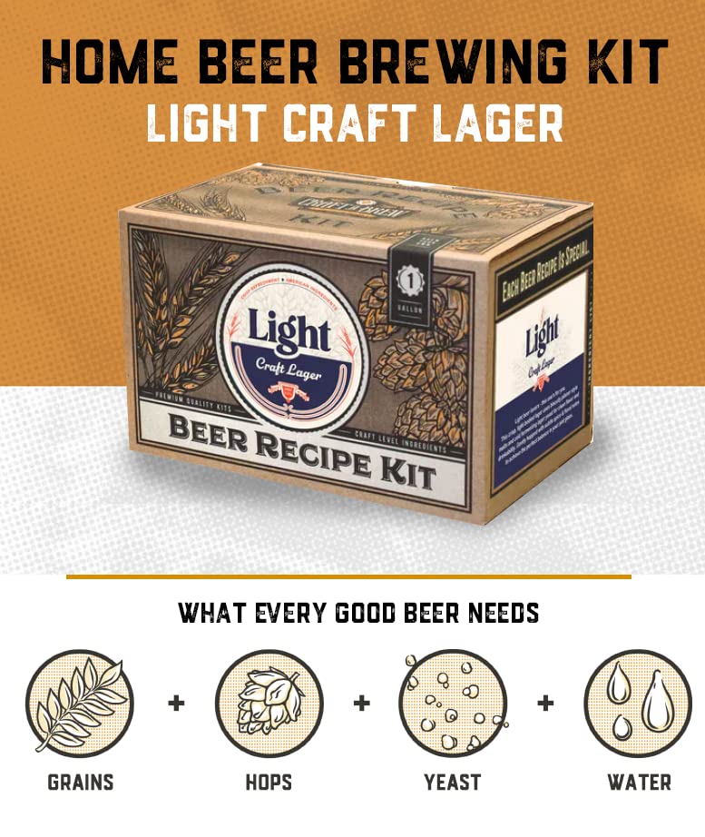 Craft A Brew Recipe Kit - Light Lager Refill - 1 Gallon - Ingredients for Home Brewing Beer - color: Light Lager