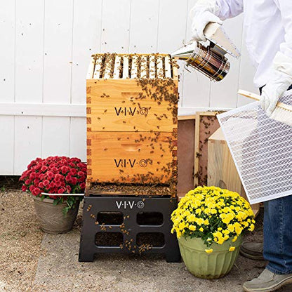 VIVO Black Plastic Beehive Stand, BEE-HVST | For 10 Frame Langstroth Hives, Beekeeping Hive Support Rest, Frame Holder