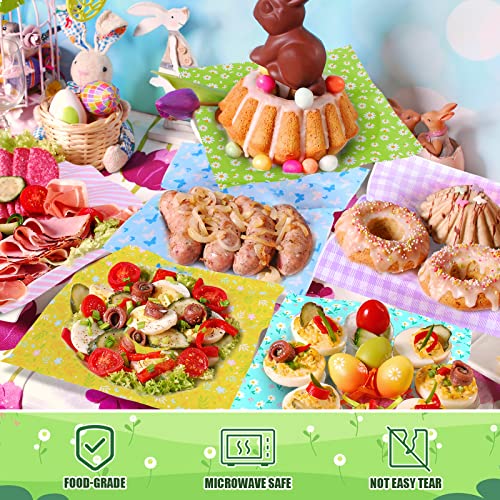 480Pcs Wax Paper Dry Waxed Deli Paper Sheets 12x12 inch Sandwich Wrap Paper Floral Parchment Sheets Basket Liner Food Paper Sheets for Carnival Home Kitchen Picnic Spring Summer Tea Party Favors - color: Spring Theme 480 Sheets