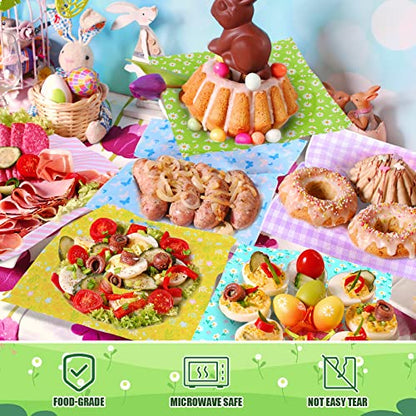 480Pcs Wax Paper Dry Waxed Deli Paper Sheets 12x12 inch Sandwich Wrap Paper Floral Parchment Sheets Basket Liner Food Paper Sheets for Carnival Home Kitchen Picnic Spring Summer Tea Party Favors - color: Spring Theme 480 Sheets