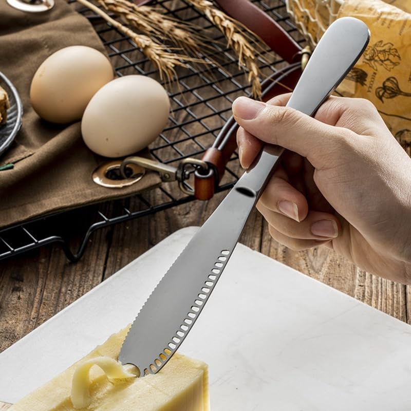 Stainless Steel Butter Spreader, Butter Knife, 3-in-1 Knife Butter Spreader & Kitchen Gadget, Cold Butter Spreader, Curler & Micro Grater