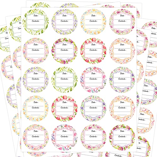 Fancy Land 300 Waterproof Canning Labels for Jars Labels Food Labels Round for Food Container Spice Lids Canister Food Storage Canning Supplies 2 Inch Watercolor - style: watercolor