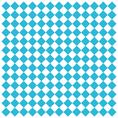 G.E.T. Grease-Resistant Food Basket Liners, Blue Checker, 12" x 12" (1000 Sheets) - color: White with Blue Ink, size: 12" x 12", style: 1000 Sheets