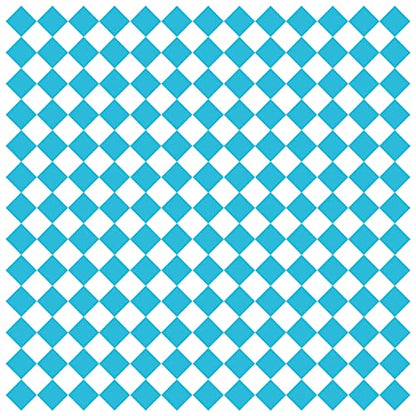 G.E.T. Grease-Resistant Food Basket Liners, Blue Checker, 12" x 12" (1000 Sheets) - color: White with Blue Ink, size: 12" x 12", style: 1000 Sheets