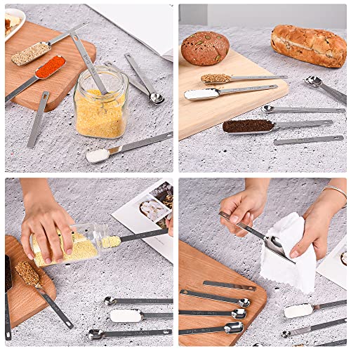 Measuring Cups and Spoons Set of 12, Stainless Steel Stackable Measuring Cups and Spoons Set With Leveler, Metal Measuring Spoons and Cups for Dry or Liquid Ingredients During Kitchen & Baking - color: B01: Siliver-5Cups+6Spoons
