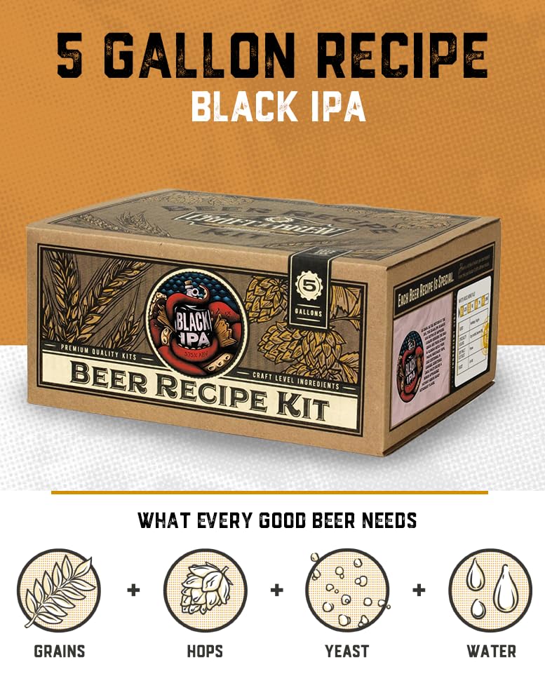 Craft a Brew - Beer Recipe Kit - Black IPA - Home Brewing Ingredient Refill - Beer Making Supplies - India Pale Ale - 5 Gallons - color: Black IPA
