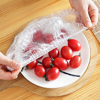 200 Pcs Fresh Keeping Bags, Reusable Elastic Food Storage Covers, Stretch Plastic Wrap Bowl Covers Preservation Bags, Elastic Storage Cover for Fruit Preservation and Food Storage