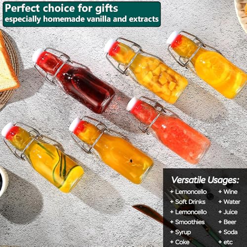 ZEBEIYU 12 Pack 4 oz Swing Top Glass Bottles,Flip Top Glass bottles with airtight Caps for Home Brewing Beer,Kombucha,2nd Fermentation,Kefir,Beverages,Soda,Oils,Vinegar,Limoncello,Vanilla extract - size: 4 oz