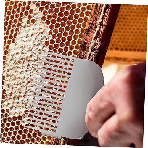 Happyyami Stainless Steel Honey Comb Scraper Tool Beekeeper Honey Knife Plastic Handle Easy Uncapping Fork for Beekeeping