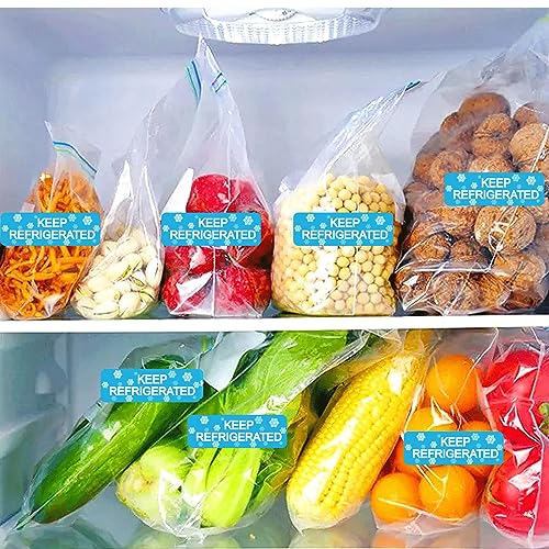 Rectangle Keep Refrigerated Sticker Waterproof Rectangle Refrigerated Label | Blue Keep REFRIGERATED Food Packaging Warning Labels Pharmacy Drugstores Warning Label 500 Pcs Cold Food Shipping 0.5X1.5'' - color: Blue, size: 0.5 X 1.5 Inch Rectangle