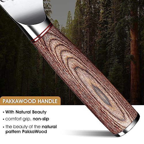 Huusk Japanese Sourdough Bread Knife - 10" Sharp Bread Slicing Knife for Homemade Cake Toast Bagel, Stainless Serrated Long Knives for Fruit Vegetable Watermelon, Gift Idea for Men Women Baking Lover