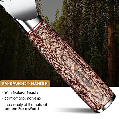 Huusk Japanese Sourdough Bread Knife - 10" Sharp Bread Slicing Knife for Homemade Cake Toast Bagel, Stainless Serrated Long Knives for Fruit Vegetable Watermelon, Gift Idea for Men Women Baking Lover