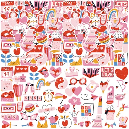 150 Pcs Aesthetic Vinyl Stickers for Water Bottles,Cute Waterproof Trendy Stickers for Labels,Scrapbooking,Wedding Place Cards,Water Bottles,Laptop,Phone,Guitar,Luggage (Multicolor Heart) - color: Multicolor Heart