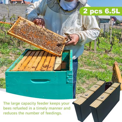 2 Pack 6.5L Bee Feeders, Deep Beehive Frame Feeder for Beekeeping Feeding Equipment Bee Tools Beehive Supplies - size: 2PCS 6.5L