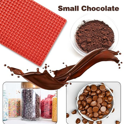 Palksky (2 Pack) 468-Cavity Mini Round Silicone Mold/Chocolate Drops Mold/Dog Treats Pan/Semi Sphere Gummy Candy Molds for Ganache Jelly Caramels Cookies Pet Treats Baking Mold - color: 2PCS 468-Cavity