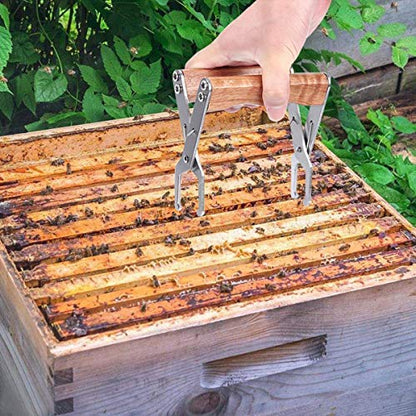 Frame Grip 2 Pcs Beekeeping Grip 5.1" X 5.1" Frame Lifter with Wooden Handle Beekeeping Equipment Bee Hive Frame Holder for for Beekeeper (Wooden Handle)
