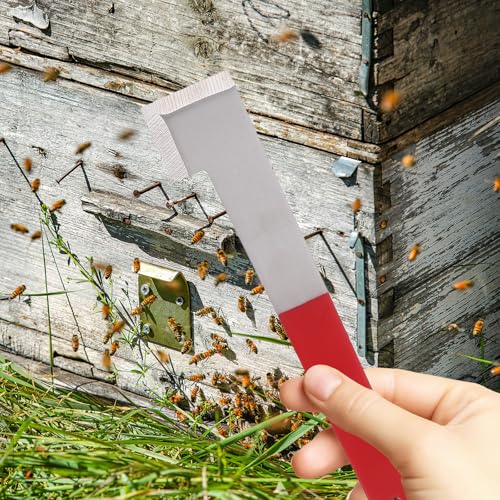 Stainless Steel Curved Hook Hive Tool 2.5mm Thick Beehive Scraper and Frame Lifter for Beekeeping Hive Maintenance in Wine Red