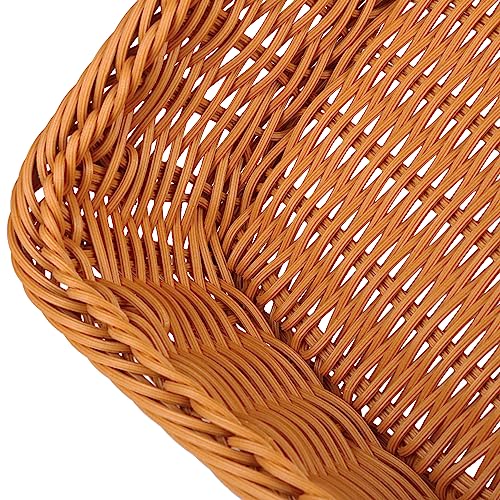 3 PCS 16 Inch Wicker Bread Basket, Woven Serving Basket, Tabletop Food Serving Basket for Restaurant, Bakery, Family Party, Hotel Serving, Fruits, Vegetables and Snacks, Brown, by GNIEMCKIN - size: 3 PCS 16 Inch Brown