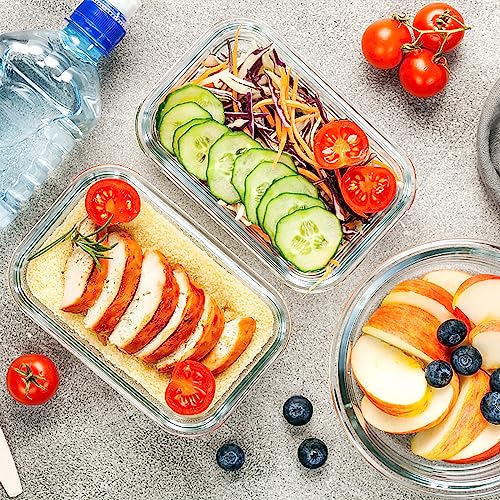 VERONES 10Pack Glass Meal Prep Containers, Airtight Glass Lunch Containers,Stackable Glass Food Storage Containers Set with Lids,Exclusive of BPA, for Microwave,Oven, Freezer&Dishwasher Friendly,Green - color: Green