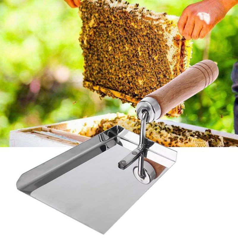 Totority Beehive Cleaning Shovel 7.87 Inch Stainless Steel Hive Scraper with Comfortable Grip for Efficient Wax and Debris Removal Beekeeping Tool