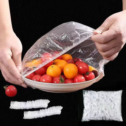 Disposable Food Cover Food Grade Plastic Elastic Food Lids Wrap Bags Refrigerator Fresh-keep Bag for Fruit Vegetable,14-35cm (50PCS) - color: 50PCS