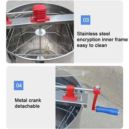 Honey Extractor 2/3/4 Frame Manual Stainless Steel Honeycomb Spinner Crank Honey Centrifuge Beekeeping Equipment(3frames) - color: 3frames