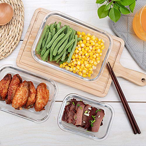 C CREST [10 Pack] Glass Meal Prep Containers, Food Storage Containers with Lids Airtight, Glass Lunch Boxes, Microwave, Oven, Freezer and Dishwasher Safe - color: Pink