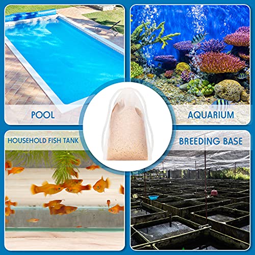 Shappy 12 Pcs Aquarium Filter Media Bag Fine Mesh, Reusable 150 Micrometer Nylon Drawstring Mesh Media Bag, High Flow 2.4 x 4 Inch for Fish Tank Activated Carbon, Ceramic Rings