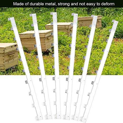 Beehive Frame Strips Spacers Beekeeping Tool Equipment Metal Beehive Frame Strips Spacers for Beekeepers Beekeeping Tool Equipment Metal Shown as Picture Size Approx 37x2.4cm 6Pcs