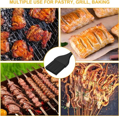 2 Pack Silicone Heat Resistant Marinading Meat Grill Basting Pastry-brush for Oil-brush Butter Sauce Sausages Desserts Turkey Baster Grill Barbecue - color: Burgundy