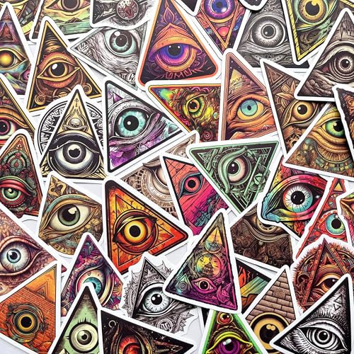 Yoksas 50Pcs Eye of Providence Stickers - Waterproof Vinyl Mysterious All Seeing Eye Aldults Stickers for Laptops,Water Bottles,Scrapbooking,Journals,Bumper - color: All Seeing Eye
