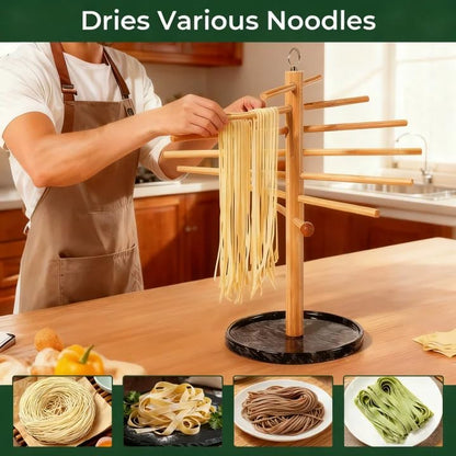 Pasta Drying Rack with Transfer Wand and 7 Bars, noodle drying rack Easy to Transfer for Drying Pasta and Cooking, Special Suspension Design for Large Storage pasta rack easy use pasta dryer - color: Black