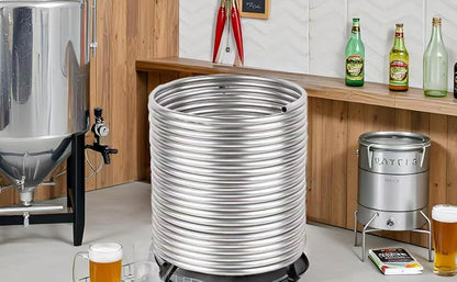3/8" x 50Ft 304 Stainless Steel Tubing Coil, Immerson Tubing Coil for Ice Bath Wort Chiller, Beer Brewing, Welded Stainless Steel Tube for DIY Projects (3/8" x 50Ft) - size: 3/8" x 50Ft