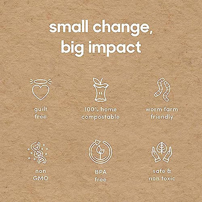 Compostic Compostable Snack Bags, Snack Size (60 Count) Starter Pack — Resealable Zip-Seal, Plant-Based, Home Compostable, Freezer Safe, BPA-Free, Non-Toxic, GMO-Free Food Storage Bags - size: 60 Count, style: Snack