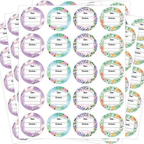 Fancy Land 300 Waterproof Canning Labels for Jars Labels Food Labels Round for Food Container Spice Lids Canister Food Storage Canning Supplies 2 Inch Vintage - style: Retro
