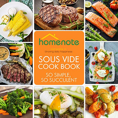 HOMENOTE Container 12 Quart with Lid & Rack and Sleeve - BPA Free Complete Sous Vide Accessories Kit with Cookbook For Anova and Most Sous Vide Cookers - color: Sous Vide Container-with Rack & Sleeve