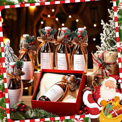 Sieral 9 Sets Vanilla Extract Bottles Clear Swing Top Glass Bottles for Gift Giving Homemade Vanilla Extract Jar Funnel Rope Labels for New Year Brewing Oil Beer Tea DIY Supply(Square Stickers,8 oz) - size: 8 oz, style: Square Stickers