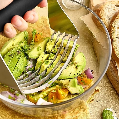 Spring Chef Dough Blender For Baking, Heavy Duty Dough Cutter Tool, Stainless Steel Pastry Cutter Tool with Sharp & Sturdy Blades, Pastry Blender for Easy Mixing, Dishwasher Safe - XL Size - Black | Heavy Duty Dough Mixer with Stainless Steel Blades, Butt