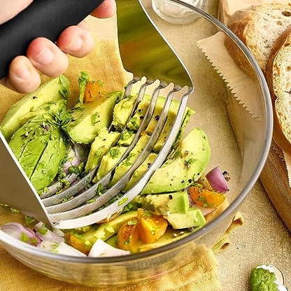 Spring Chef Dough Blender For Baking, Heavy Duty Dough Cutter Tool, Stainless Steel Pastry Cutter Tool with Sharp & Sturdy Blades, Pastry Blender for Easy Mixing, Dishwasher Safe - XL Size - Black | Heavy Duty Dough Mixer with Stainless Steel Blades, Butt