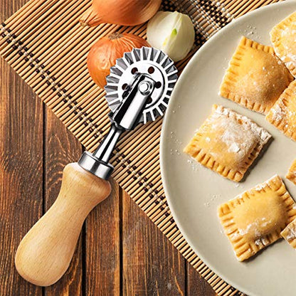 Pastry Wheel Cutter - Pasta Cutter Wheel - Ravioli Crimper Cutter Wheel for Home and Kitchen Use, 1.3inch