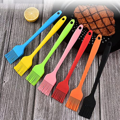 Silicone brush, Oil Brush for BBQ Kitchen Cooking Baking and Grilling (2 PCS,orange) - color: Orange